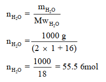 مثال  :احسب الكسور المولية لمذاب ومذيب في محلول مائي لهيدروكسيد الصوديوم NaOH تركيزه  molal0.2 علما بأن الكتل الذرية  1)= H , 16 = (O