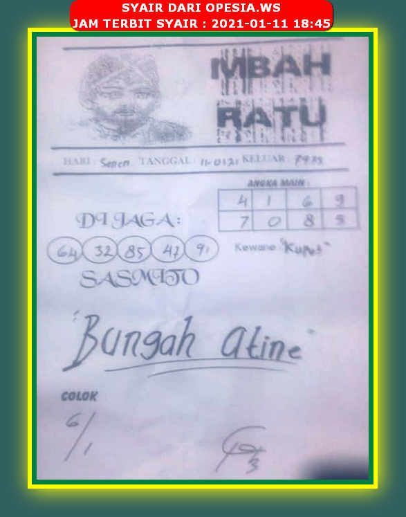 Syair Hk Senin 11 Januari 2021 Royal Syair