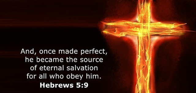   And, once made perfect, he became the source of eternal salvation for all who obey him. 