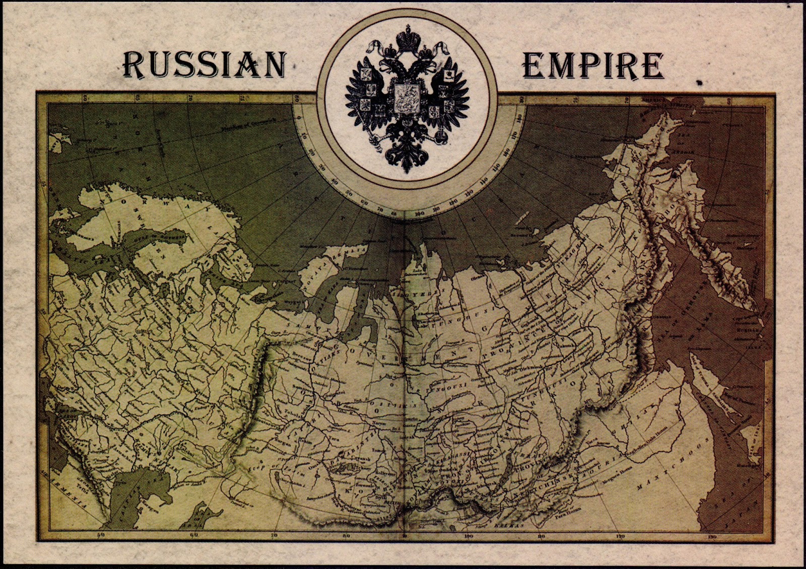 Карта российской империи с аляской и калифорнией