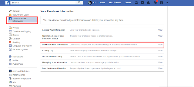 FB settings step 2