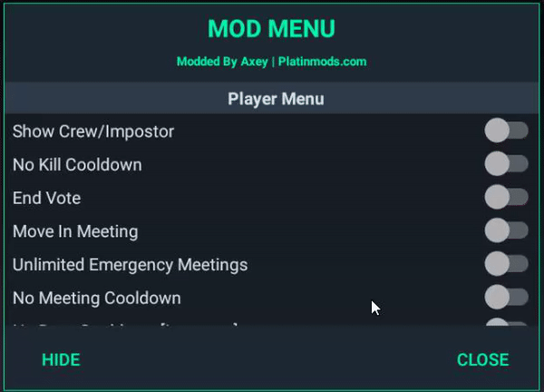 POSSIBLY DETECTED MENU POSSIBLY DETECTED MENU