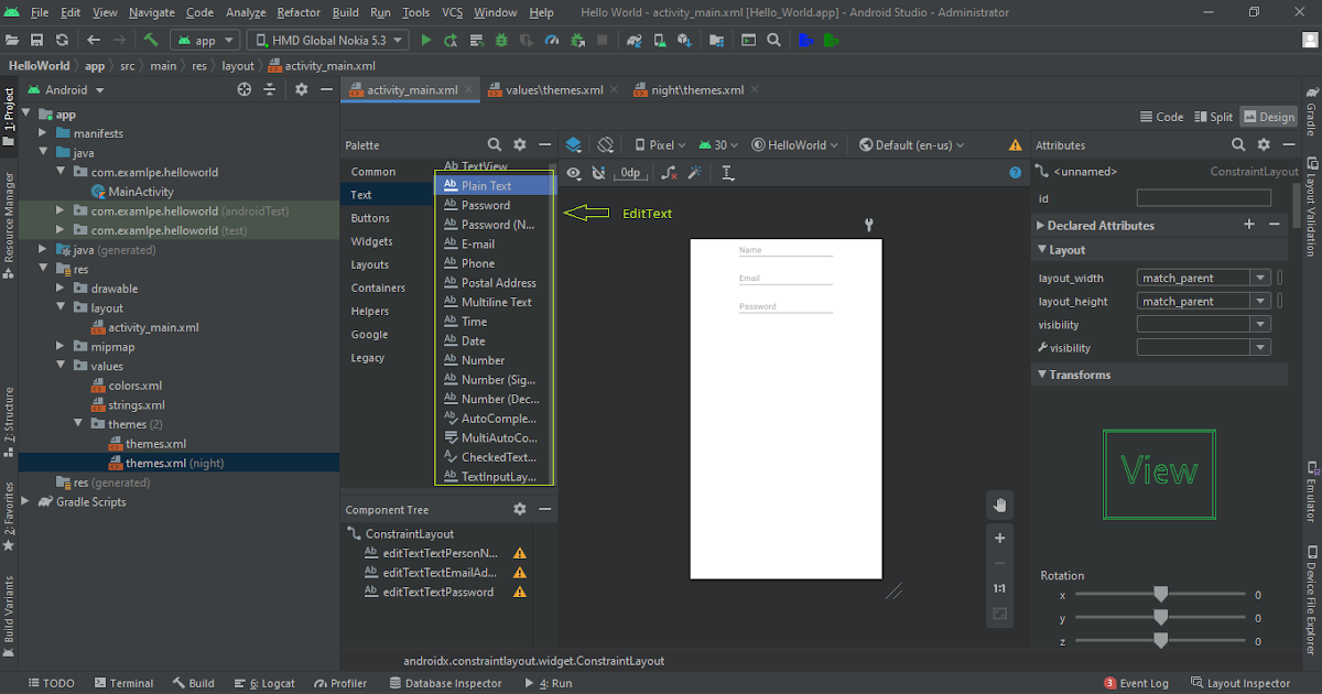 Android EditText with Examples in Kotlin