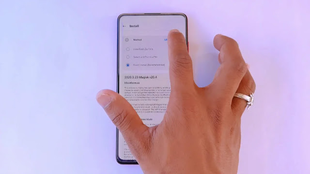 Select Direct install and click on let's go here Direct install magisk in k20 pro
