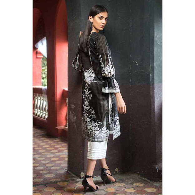 Gul Ahmed Black & White lawn cotton shirts collection