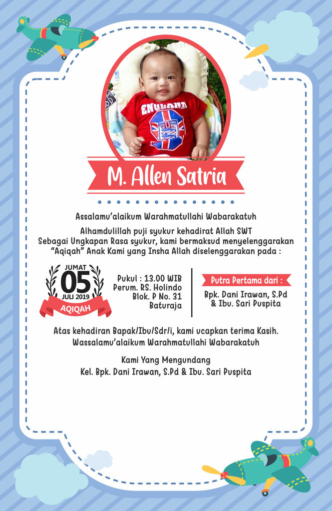 Free 50 Desain Undangan Aqiqah dan Tasyakur Anak CorelDraw CDR