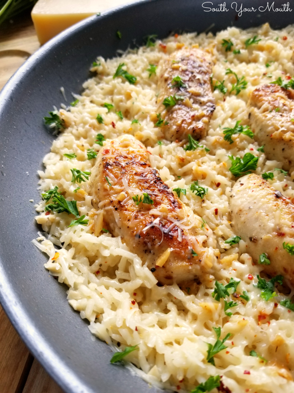 South Your Mouth: Chicken Scampi with Garlic Parmesan Rice