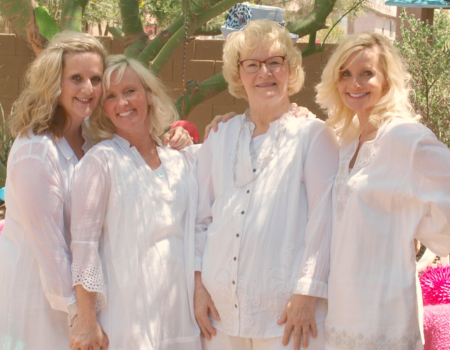 Sisters and mom wearing white #hellolovelystudio