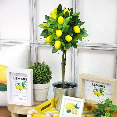 Lemon Themed DIY Modern Farmhouse Decor and Printables 🍋