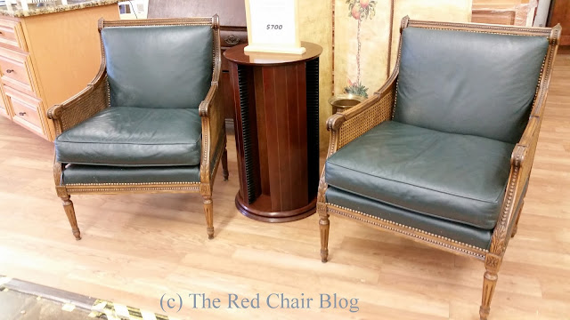Leather and cane chairs on The Red Chair Blog