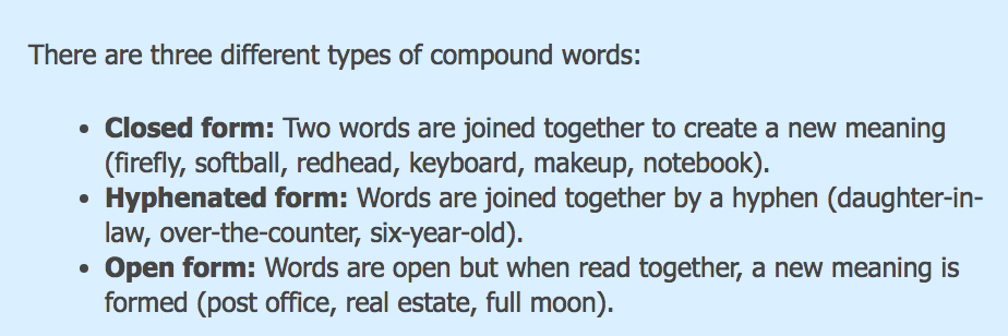 mrs yollis classroom blog an array of compound words open and closed form