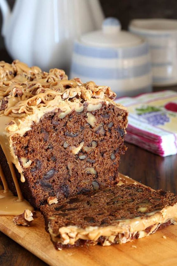 Date Coffee Cake with Walnuts and Espresso Glaze Self Cooking