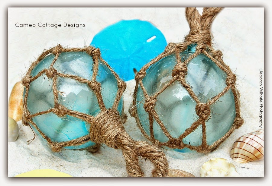 Cameo Cottage Designs Glass Fishing Ball Floats With Netting Knockoffs