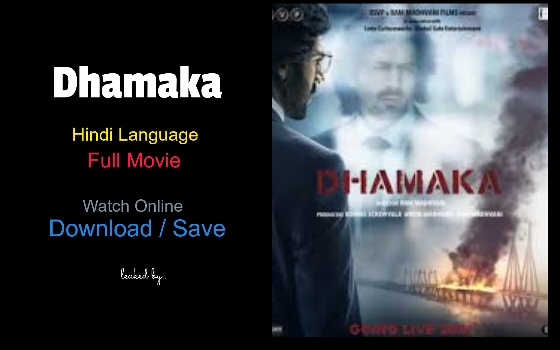 Dhamaka (2021) full movie watch online download in bluray 480p, 720p, 1080p hdrip