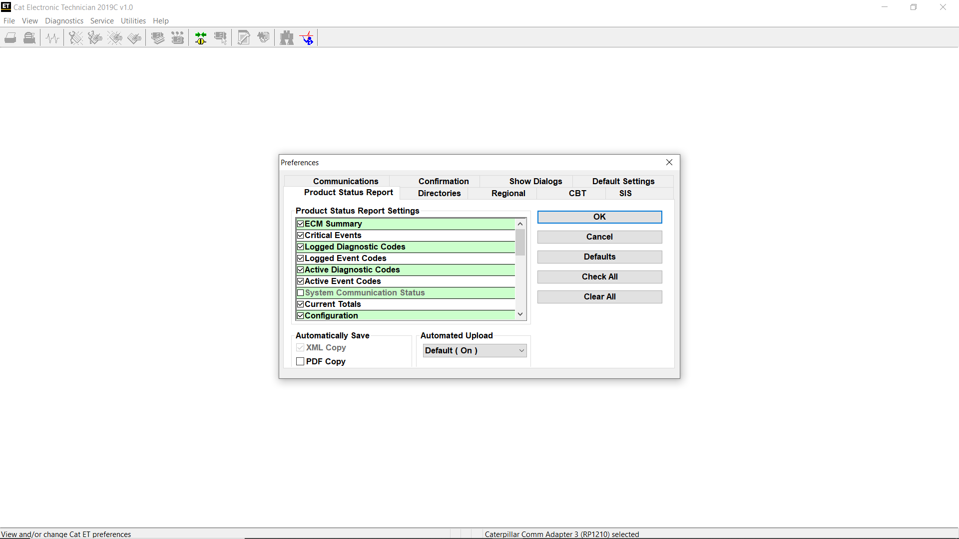 Create Product Status Report on Caterpillar ET Software Blog.Teknisi