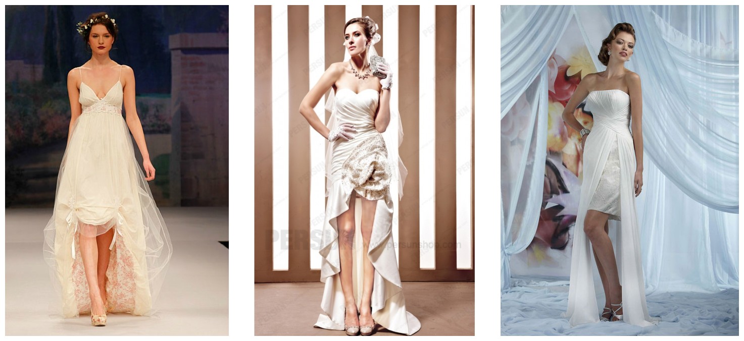 dress dengan potongan high low