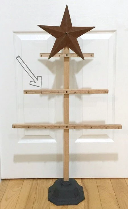 Wooden tree frame with a star