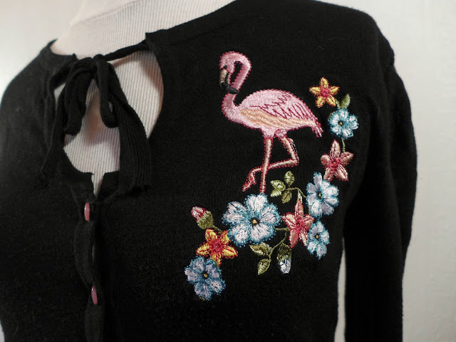 broderie flamant rose