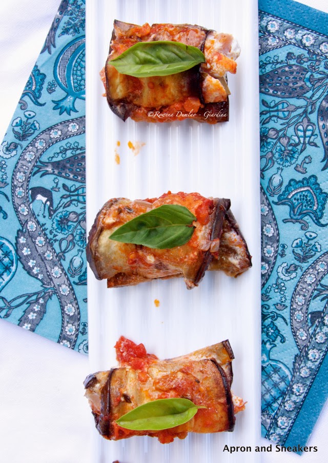 Aubergine Rolls with Ricotta & Speck