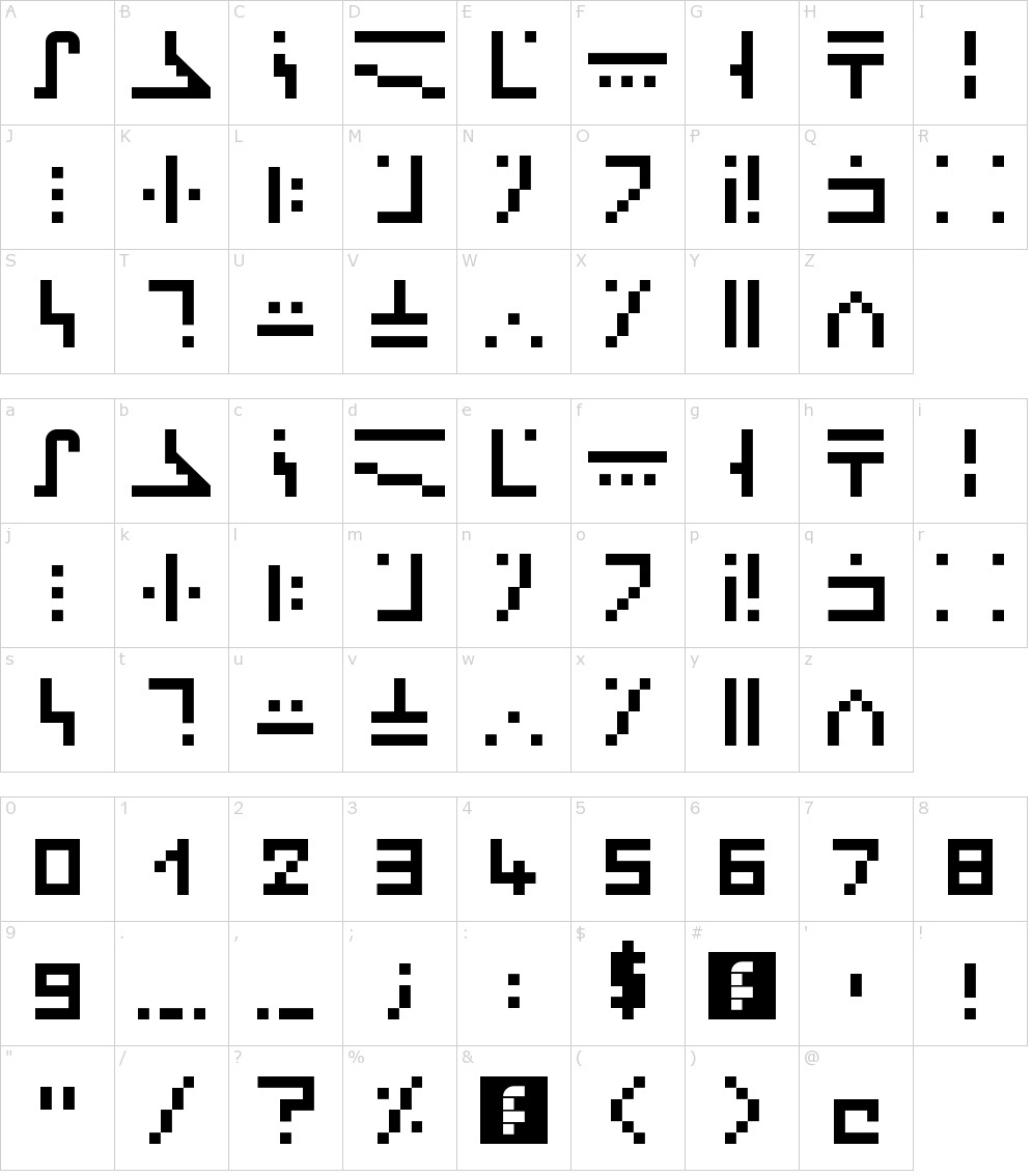 alfabeto galactico Minecraft abecedario