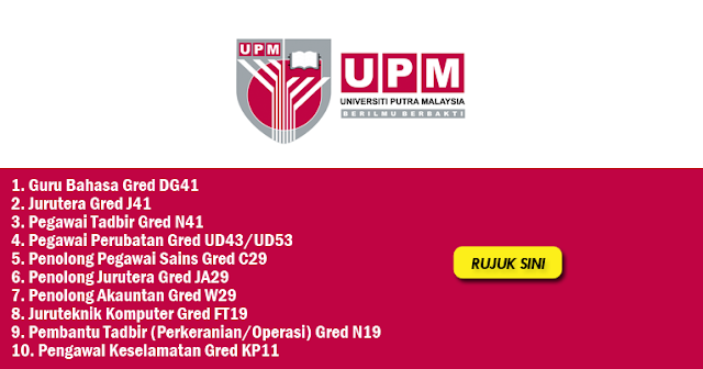 jawatan kosong universiti putra malaysia