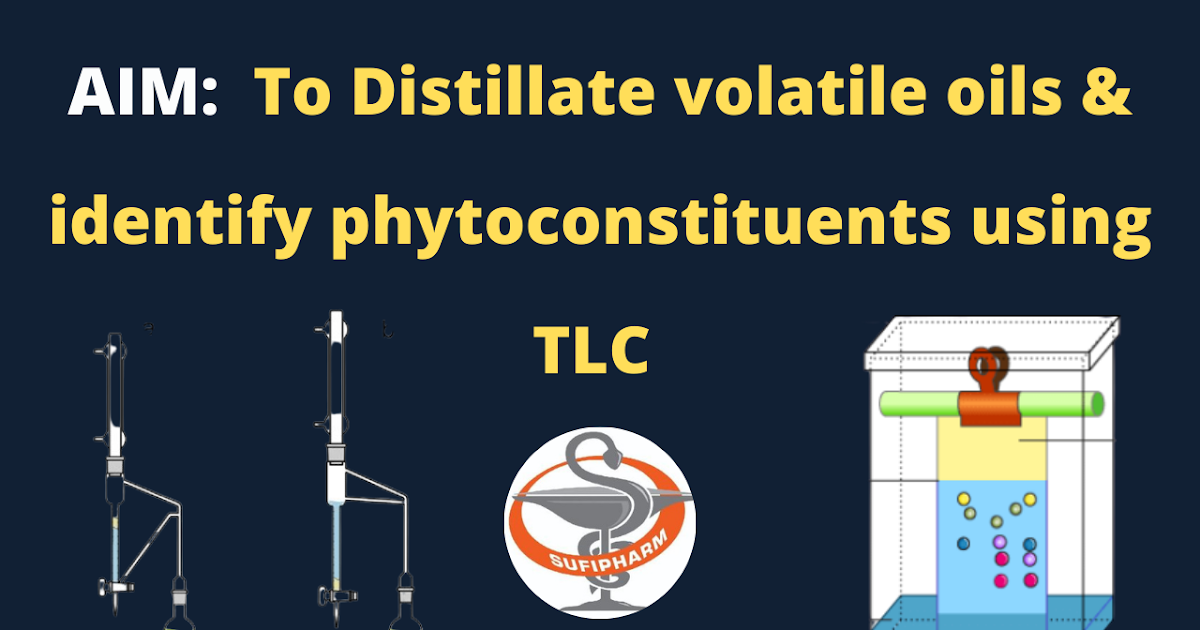 To Distillate volatile oils and identify phytoconstituents using TLC