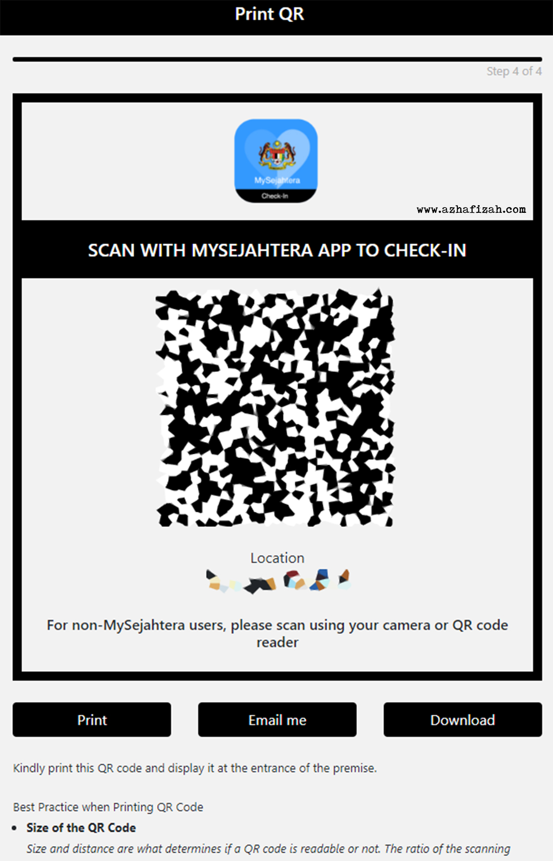 Cara buat qr code mysejahtera untuk majlis