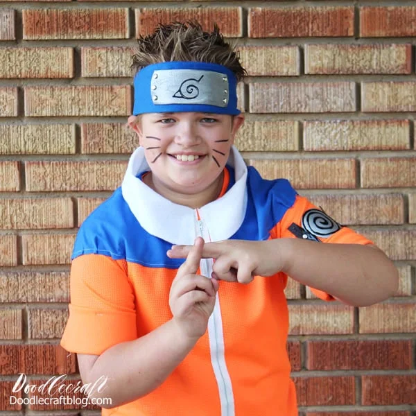 Make the perfect Naruto Hidden Leaf Village Ninja Headband for costume or cosplay. Tween dressed as Naruto for comic convention or Halloween costume.