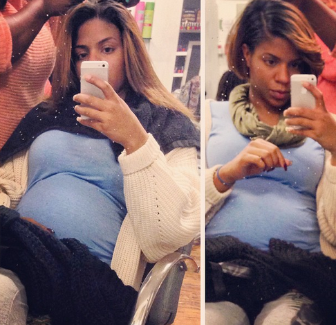 b Photo: Video vixen Venita Akpofure rocks baby bump to the salon