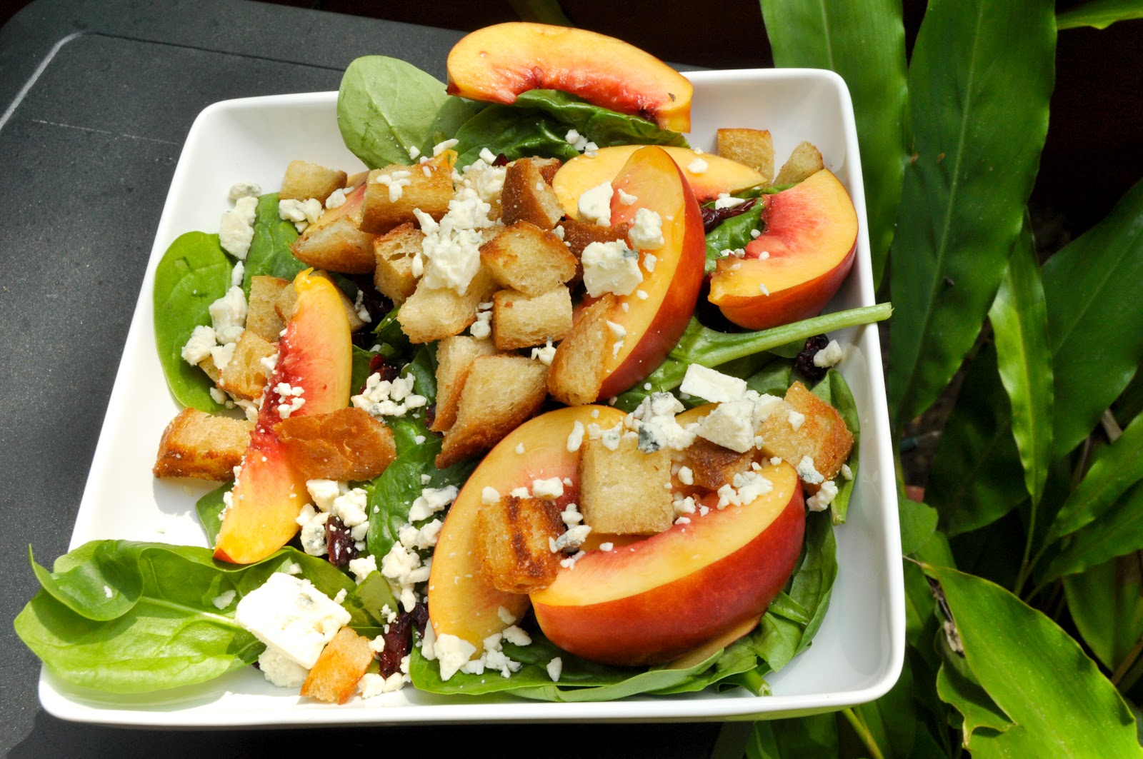 Rustic Modern Spinach Nectarine Salad