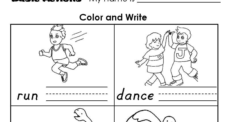 Verbos En Ingles Dibujos Para Colorear Fichas De Inglés Para Niños