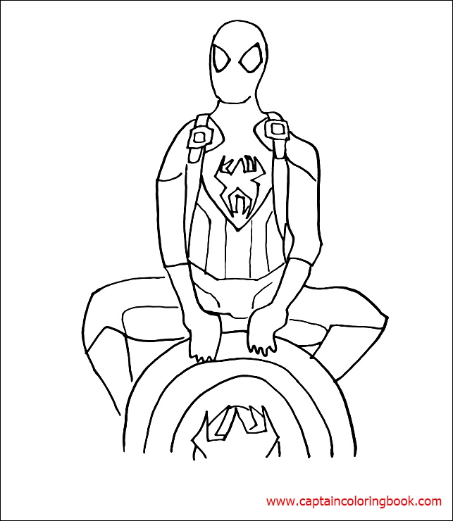 216 Cartoon Spiderman And Captain America Coloring Pages for Adult