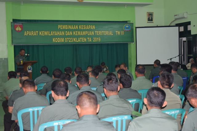 Prajurit Kodim Klaten Terima Pembinaan Kemampuan Teritorial Prajurit Kodim Klaten Terima Pembinaan Kemampuan Teritorial