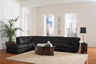 Black Leather Sectional Sleeper Sofa 