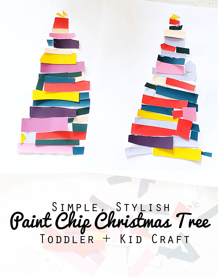 Lauren Paints  a beautiful life: Simple, Stylish Paint Chip Christmas Tree  Toddler + Kid Craft