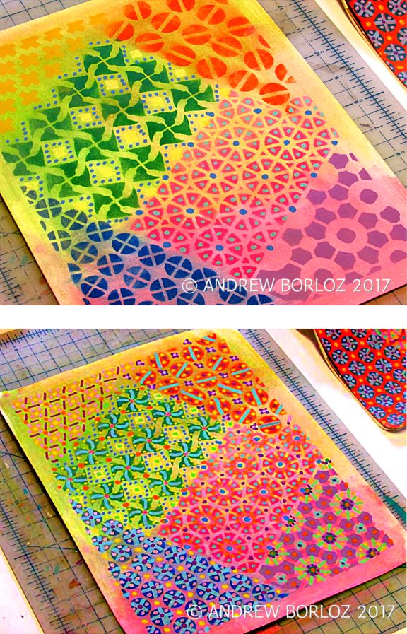 StencilGirl Talk Crazy Quilt Stencil Tutorial by Andrew Borloz