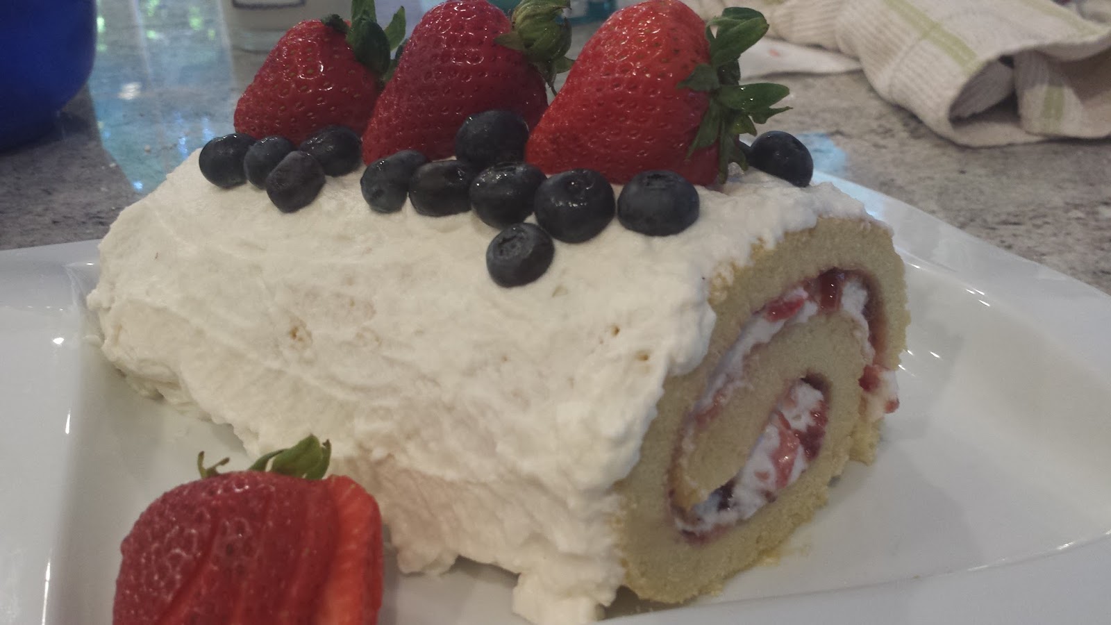 Strawberry and Cream Swiss Roll