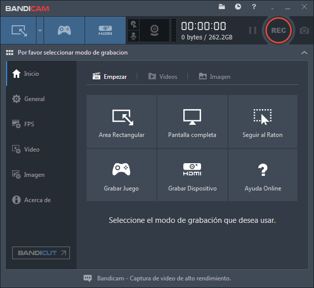 Bandicam Español Grabación para captura de pantalla juegos y cámaras web