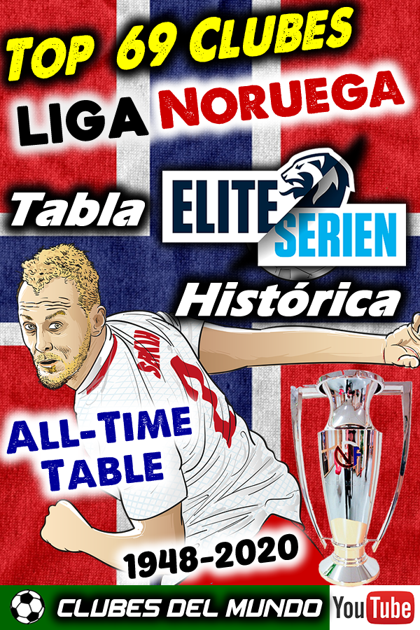 Clubes del Mundo del Fútbol NORUEGA TOP 69 Clubes según la Tabla