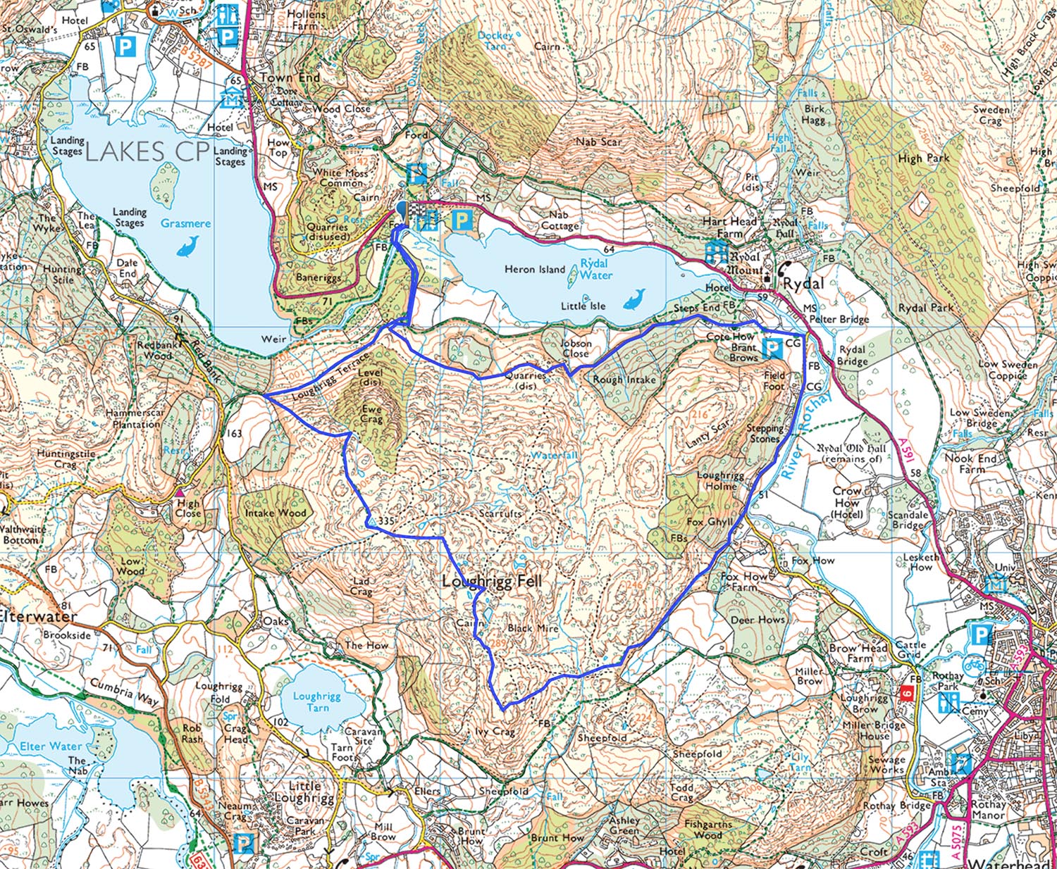 Loughrigg Fell walk, best route with superb views of Grasmere, Windermere & Rydal Water. One of