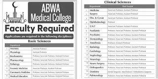 ABWA Medical College Faculty Required - Job Opportunities for Doctors