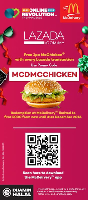 McDonald's McDelivery Promo Code Free McChicken Lazada