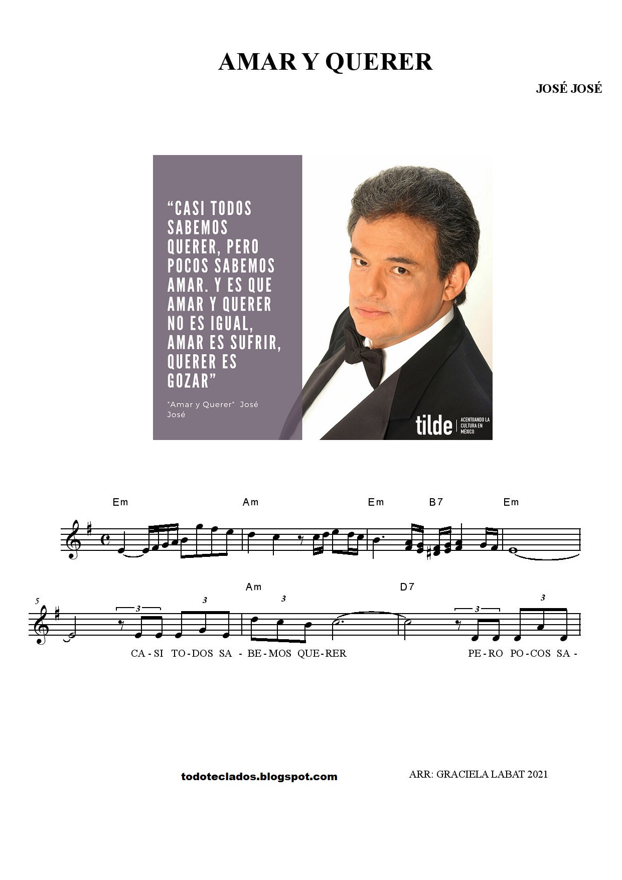 TODO TECLADOS "AMAR Y QUERER" JOSÉ JOSÉ