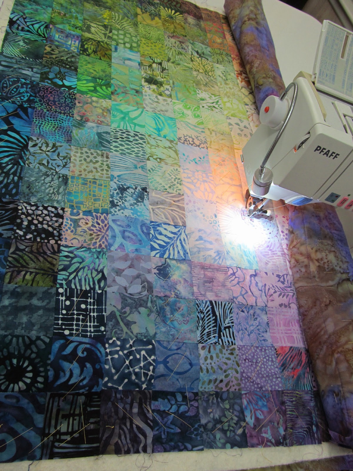 Exuberant Color Quilting in the ditch........