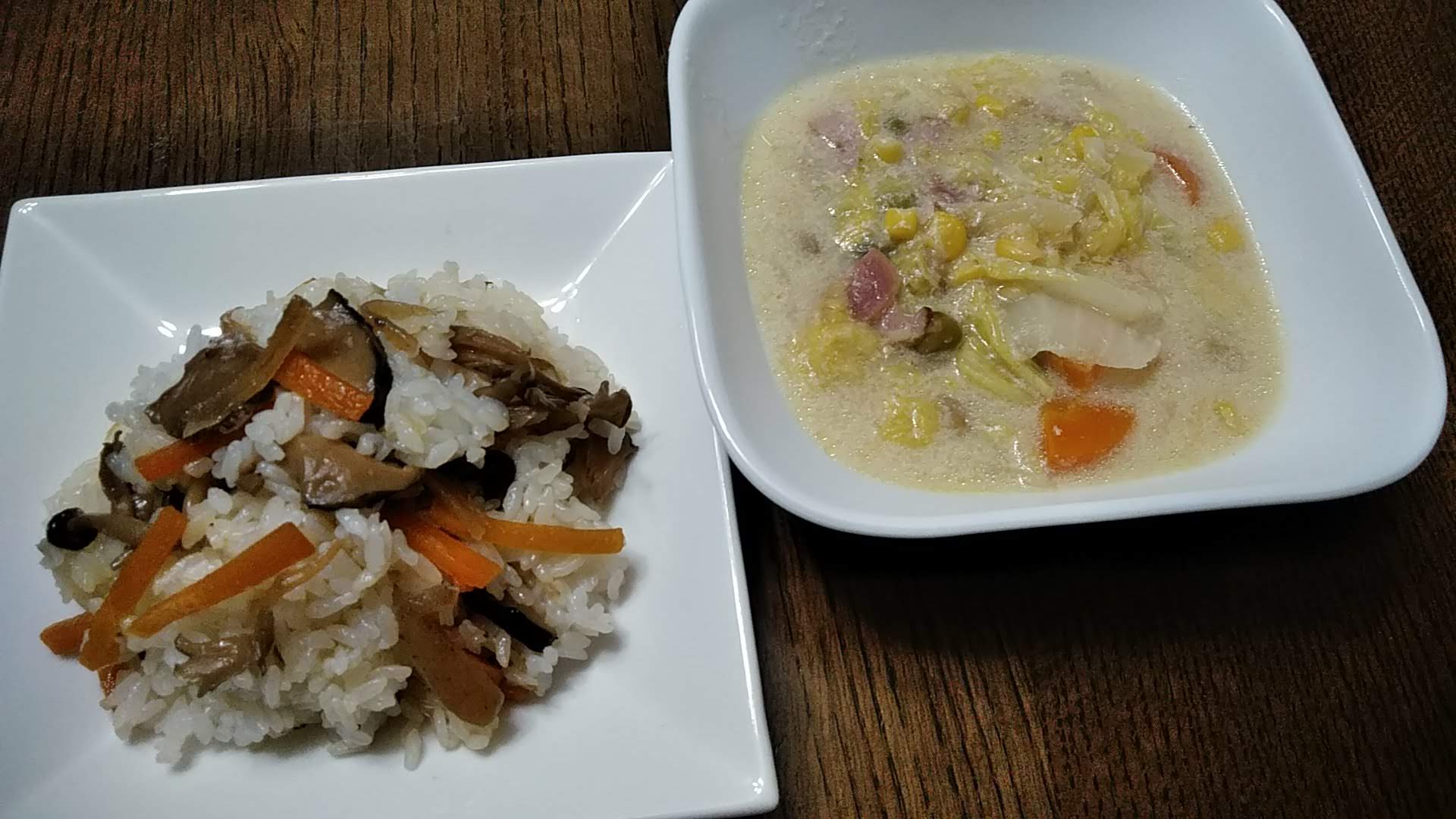 ひとりでｺﾂｺﾂ節約しながら庭遊び キノコご飯