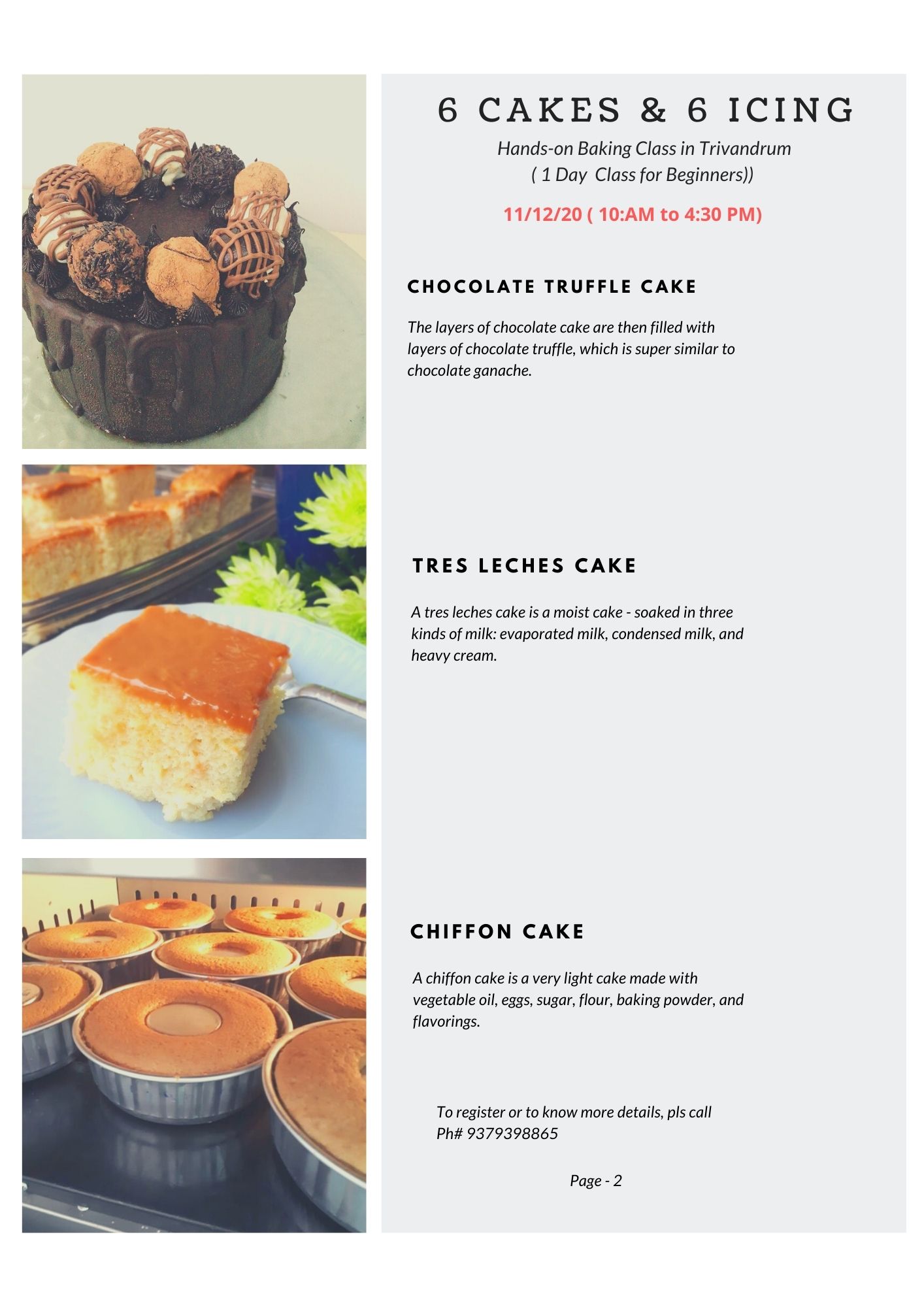 Foodie Delights Bangalore Life n Spice Classroom Baking Training for