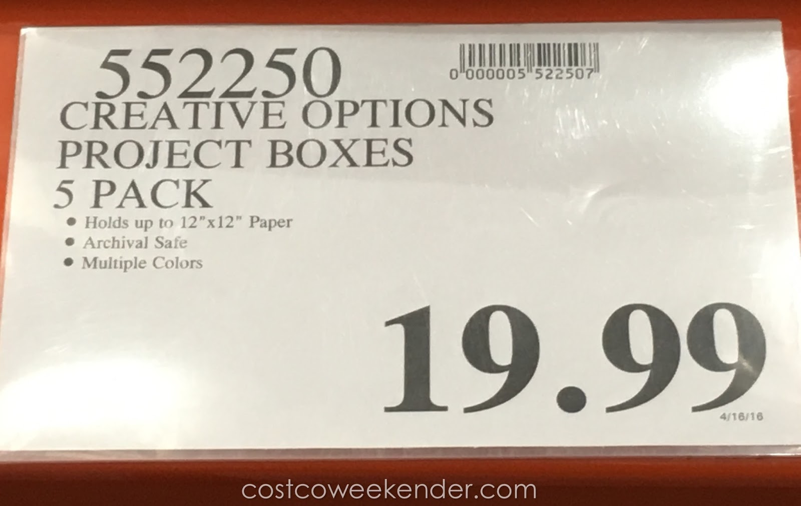 Creative Options Project Boxes (5 pack) Costco Weekender