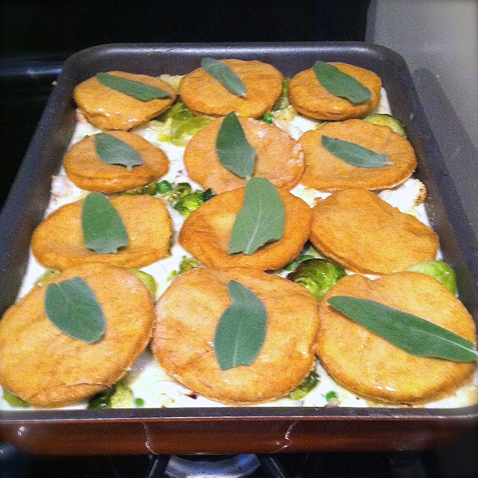 BinomialBaker Vegetable Pot Pie with Sweet Potato Biscuits