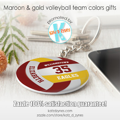 Volleyball maroon and gold team spirit gifts