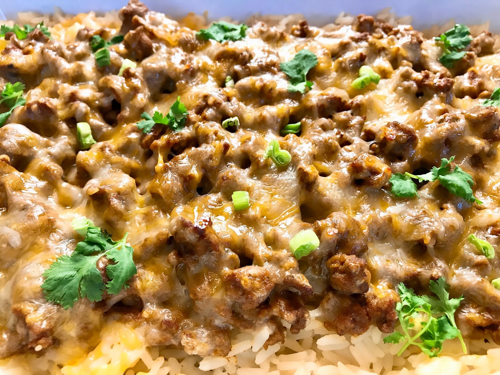Cheesy Beef and Rice Taco Bake